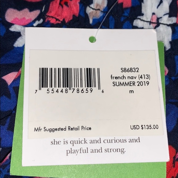 NWT Kate Spade French Navy Floral Romper size M - Picture 5 of 5